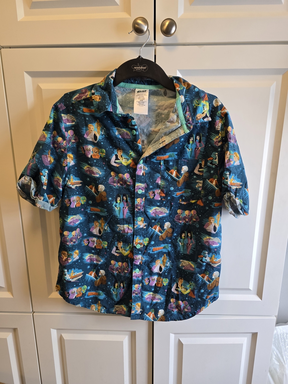 Men's Disney Star Wars Short Sleeve Button Shirt Cantina Tiki Jeff Granito Small